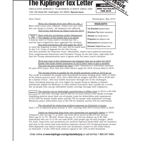 Kiplinger Tax Letter